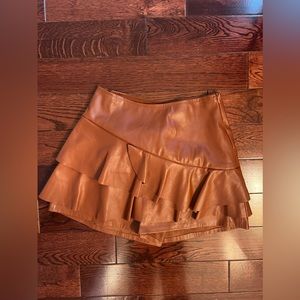 South Boutique Vegan Leather Skort